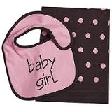 Chocolate Baby Bib & Burp - Pink