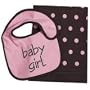Elegant Baby Bib & Burp Set - Pink