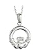 Sterling Silver Medium Heavy Claddagh Necklace - Made in Ireland