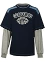 Seattle Seahawks Youth Faux Layered Crew