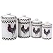 Country Roosters Set of 4 Ceramic Kitchen Storage Canisters