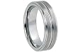 Dual Finish Tungsten Carbide Men Wedding Band with Center Groove