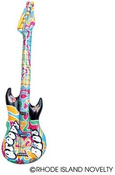 12 New Tie Dye Guitars Inflatable 42" DJ Party