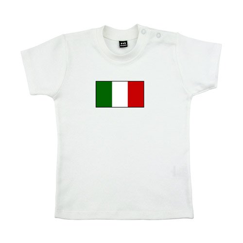 Baby – Kleinkinder T-Shirt – Italiafahne groß Grün-Weiß-Rot – Textil white / Motiv farbig Gr. 12-18 Monate