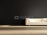 Wallmonkeys Peel and Stick Wall Decals - White Couch to Face a Blank Black Wall - 60