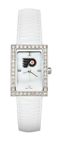 Philadelphia Flyers Women's White Leather Strap Allure Watch