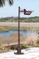 Fire Sense Hammer Tone Bronze Scroll Design Pole Mounted Infrare