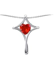 Original Star K (tm) Large Christian Cross Of Love Pendant With Heart Simulated Mexican Fire Opal in 925 Sterling Silver