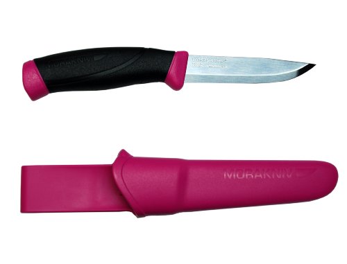 Morakniv Companion Fixed Blade Outdoor Knife with Sandvik Stainless Steel Blade, Magenta, 4.1-Inch
