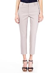 Autograph Cotton Rich Flat Front Twill Trousers