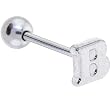 B Letter Initial Steel Barbell Tongue Ring
