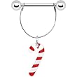 Candy Cane Dangle Nipple Ring