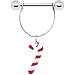 Candy Cane Dangle Nipple Ring