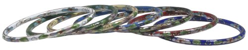 Set of 7 Cloisonne Bangle Bracelets