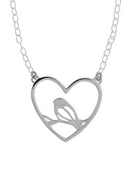 Boma Sterling Silver Bird Heart Necklace, 16 inches