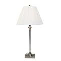 Polished Nickel and Crystal Stem Table Lamp- 30"