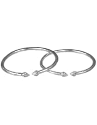 Pointy Bulb .925 Sterling Silver West Indian Bangles (Pair)