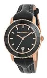 BCBGMAXAZRIA Leather Ceramic Boyfriend Black Dial Women's watch #BG6349