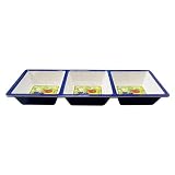 Le Cadeaux Triple Weight Melamine 3 Part Dip or Appetizer Serving Dish, Cassis by 