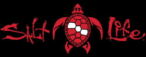 Salt Life Dive Flag Turtle Decal - Red - Medium