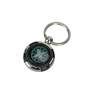 Usongs Outdoor Portable Hiking Camping Keychain Ring Precise Round Compass