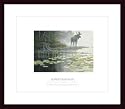 Art Poster Wood Framed Print - Moose at Water's Edge - Artist: Robert Bateman- Poster Size: 18 X 22