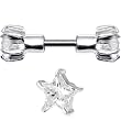 Sterling Silver 925 Clear Cubic Zirconia Star Cartilage Earring Stud