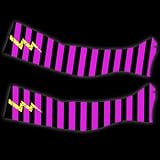 Black and Pink Striped Knit Armwarmers with Thumbholes