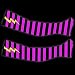 Black and Pink Striped Knit Armwarmers with Thumbholes