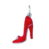 Sterling Silver Red Enamel High Heel Shoe Charm