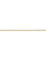 14k Yellow Gold 14.00 Inches 1.75mm Wide Handmade Regular Rope Chain Anklet. Weight: 3.26 Grams - 30 Day Money Back Guarantee