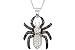 1/2 Carat Black and White Diamond 14K White Gold Spider Pendant w/Chain