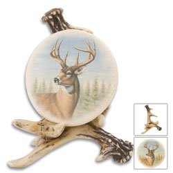 Deer Coaster Set With Resin Antler Base
