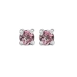 0.35 Carat Genuine Pink Tourmaline Sterling Silver Stud Earrings