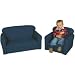 Childs Play Wooden Frame Upholstery Pin Dot Pattern Sofa, 33" Length x 18" Width x 18" Height, Blue