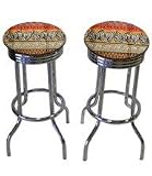 2 MAN CAVE African Serengeti 29'' Specialty Chrome Barstools Bar Stools