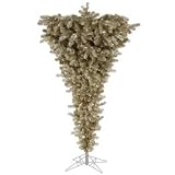 Vickerman – 7.5′ x 60″ Champagne Upside Down Clear Lights Christmas Tree (A107776) 18520 500