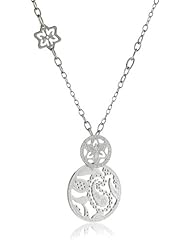 Rebecca "Cashmere" White Bronze Double Circle Paisley Pattern Necklace