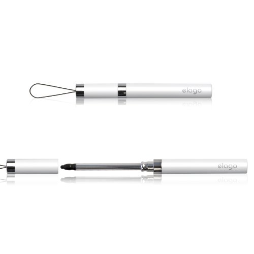 elago Retractable Stylus with Removable Strap for Touchscreen Wireless Phones (White)