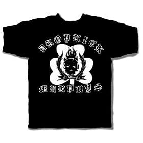 Buy Dropkick Murphys - White Shamrock T-Shirt (Black) made by Dropkick Murphys now!