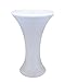 JISEN Cocktail Spandex Fitted Stretchable Elastic Tablecloth 24x43 White