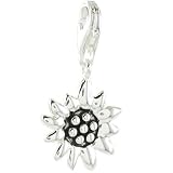 Oscaro Charms 925 Sterling Silver Sunflower Clip on Charm for Thomas Sabo style bracelets and necklaces