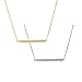 Spinningdaisy Handcrafted Brushed Metal Abstract Bar Necklace