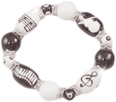 Music Bracelet Handpainted Black White H2 Glass Piano HOT