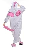 Newcosplay Polar Fleece Onesies Pajamas (XL, Pink Unicorn)