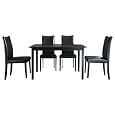 Baxton Studio Sweden Dark Brown 5 Piece Modern Dining Set