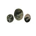 Moss Agate Slab 04 Set of 3 Green White Oval Cabochon Stone Healing Gem