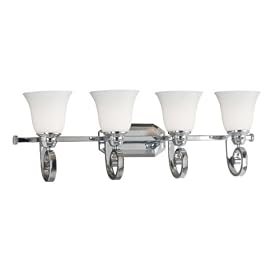 Kenroy Home 80254CH Strasbourg Four-Light Vanity Light with 6-Inch Shades by Kenroy Home