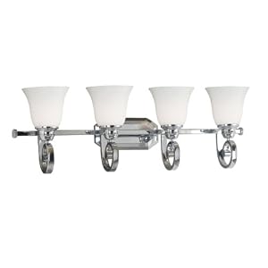 Kenroy Home 80254CH Strasbourg Four-Light Vanity Light with 6-Inch Shades by 