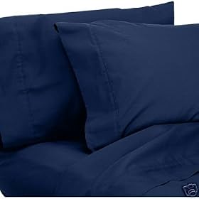 1200 Thread Count Queen 4pc Bed Sheet Set 100% Egyptian Cotton Deep Pocket 1200 TC Solid Navy